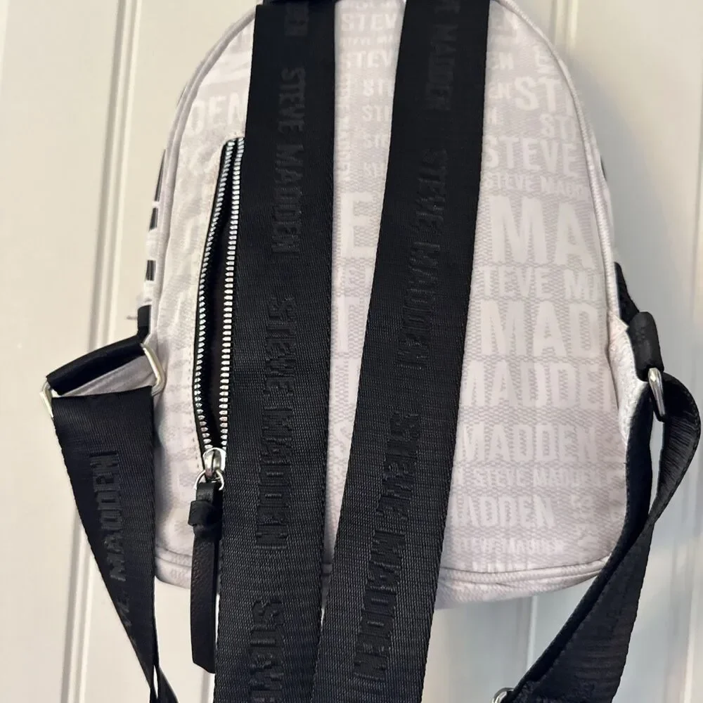 Steve Madden Black Nylon Kids Mini Backpack with Logo Women’s Purse